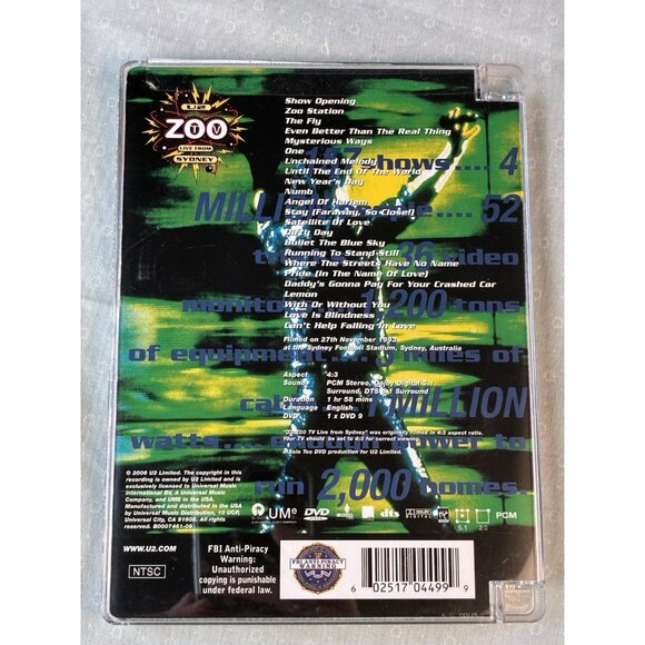 Zoo TV: U2 Live from Sydney (DVD, 1992) Concert / Rock OOP VTG - Picture 5 of 7